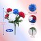 4 Bundles 4th of July Red White and Blue Fake Ball Chrysanthemum Silk Arrangement Headstone Flowers for Cemetery Patriotic Vase Home Spring Centerpieces(17INCH)